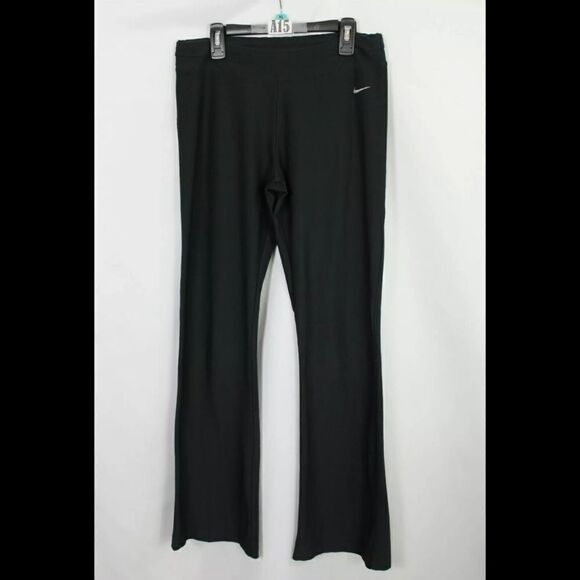 Nike Dri Fit Full Length Bootcut Leggings Pant Bla - Picture 1 of 4